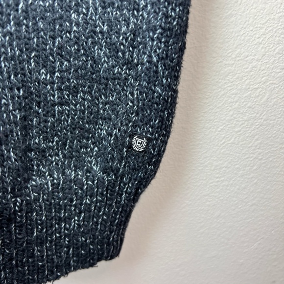 Chaps Fair Isle Henley Sweater Marled Gray  Pullover 1/4 Button Mock Neck  Large - Picture 8 of 13